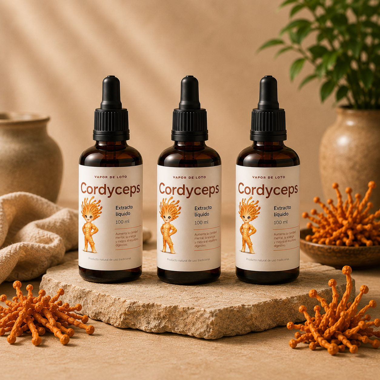Cordyceps 3 Frascos