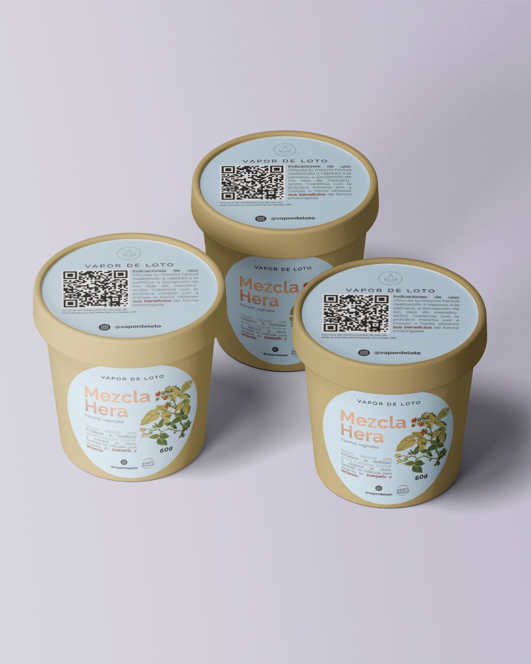 Mezcla herbal para vapores vaginales HERA - extractos y aceites naturales de Vapor de Loto