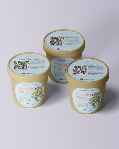 Mezcla herbal para vapores vaginales HERA - extractos y aceites naturales de Vapor de Loto