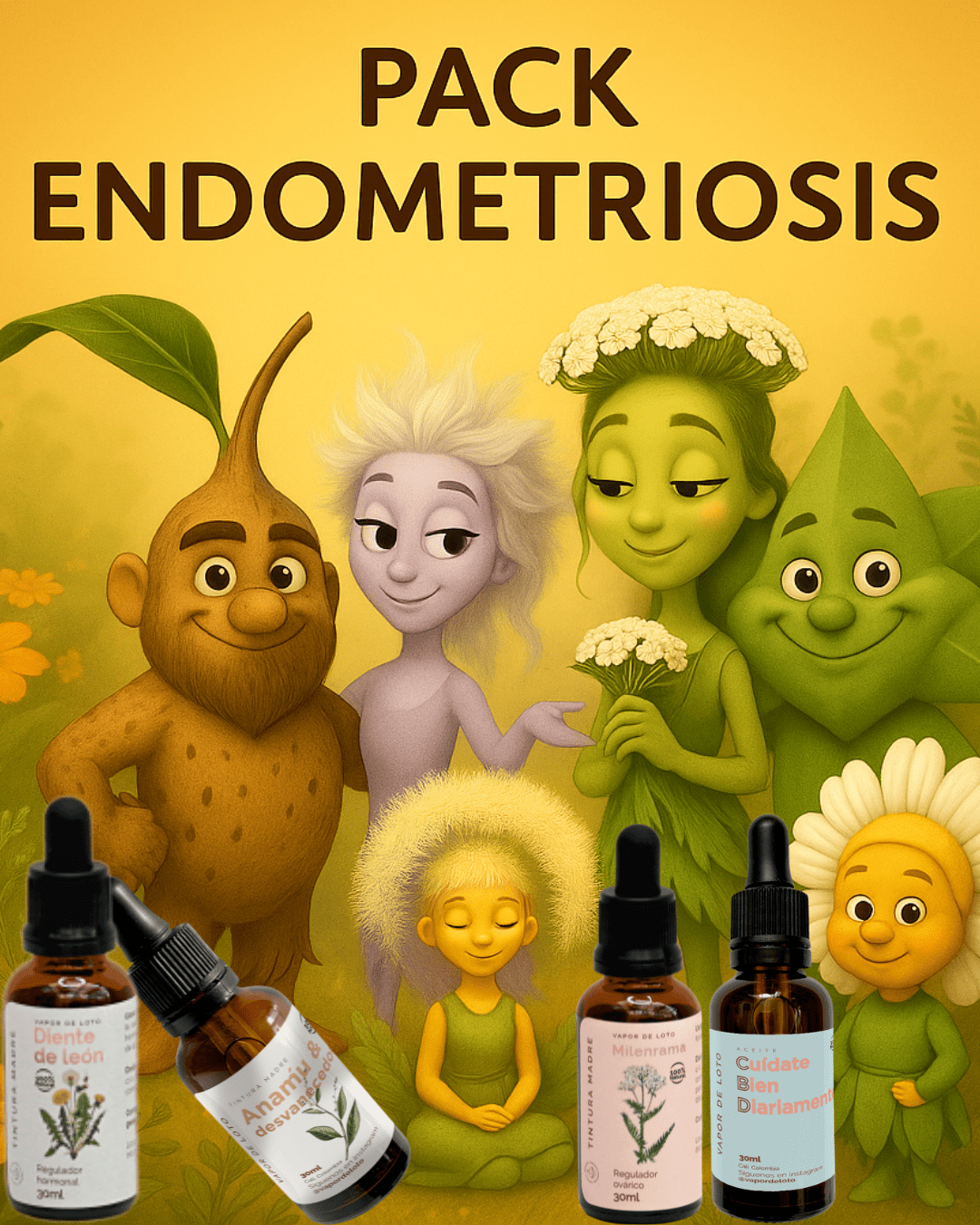 Pack Endometriosis - extractos y aceites naturales de Vapor de Loto